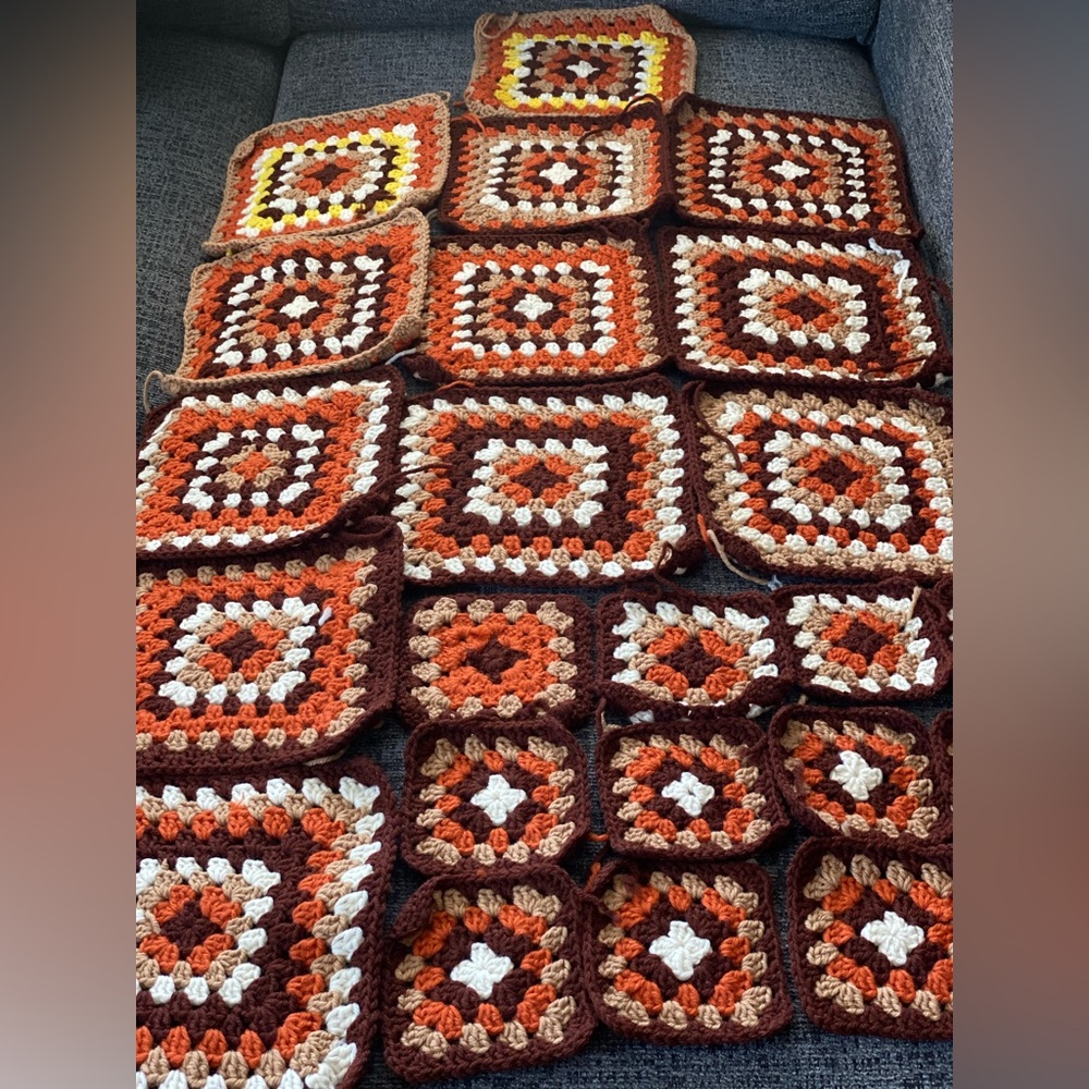 Crochet Granny Squares made by Grandma